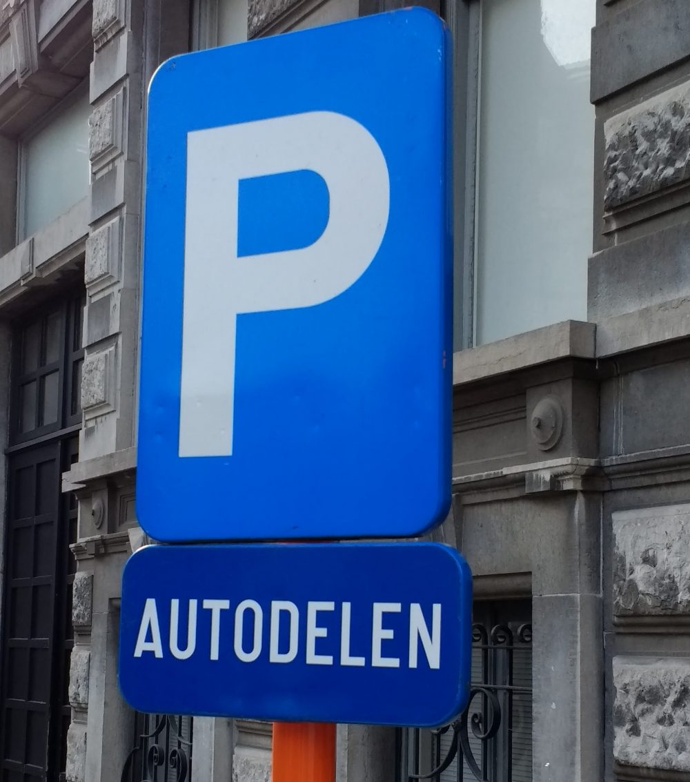 parkeerbord autodelen – auteursrecht vrij