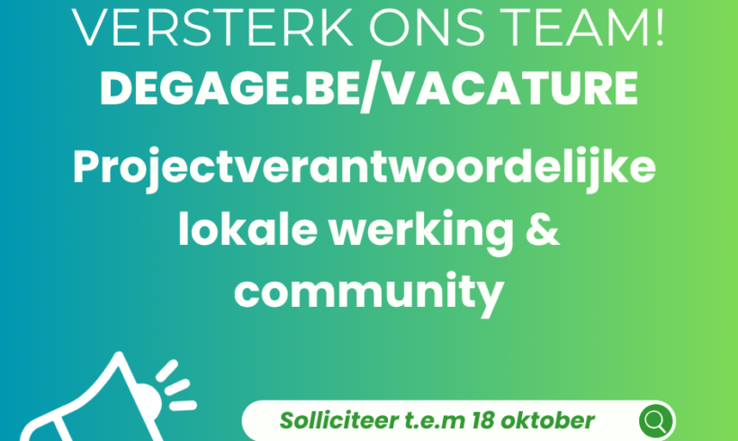 VACATURE – Projectverantwoordelijke “lokale werking & community”